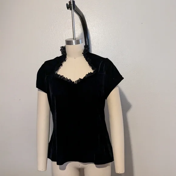 Killstar Black Cap Sleeve Embellished Blouse - Picture 2 of 6